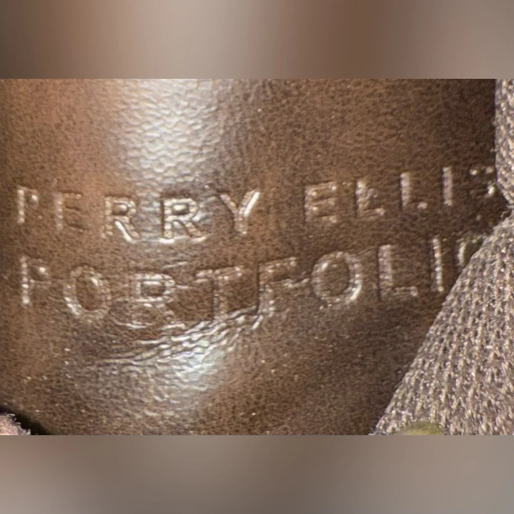 Perry Ellis Dark Brown Leather Oxfords